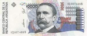 10000 Australes Argentinien 1989 p.334a XF